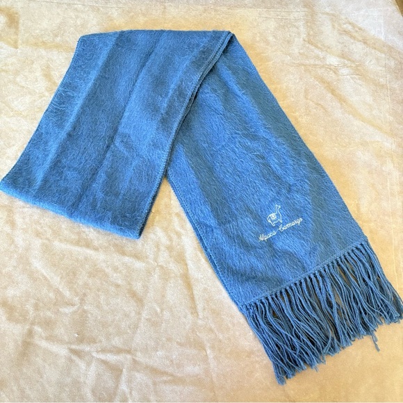 Accessories - Camargo Alpaca Wool Blue Scarf  74"x9"